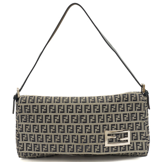 Fendi Shoulder Bag Vintage Zucca Shoulder Bag in Zucca FF, Canvas — Front View