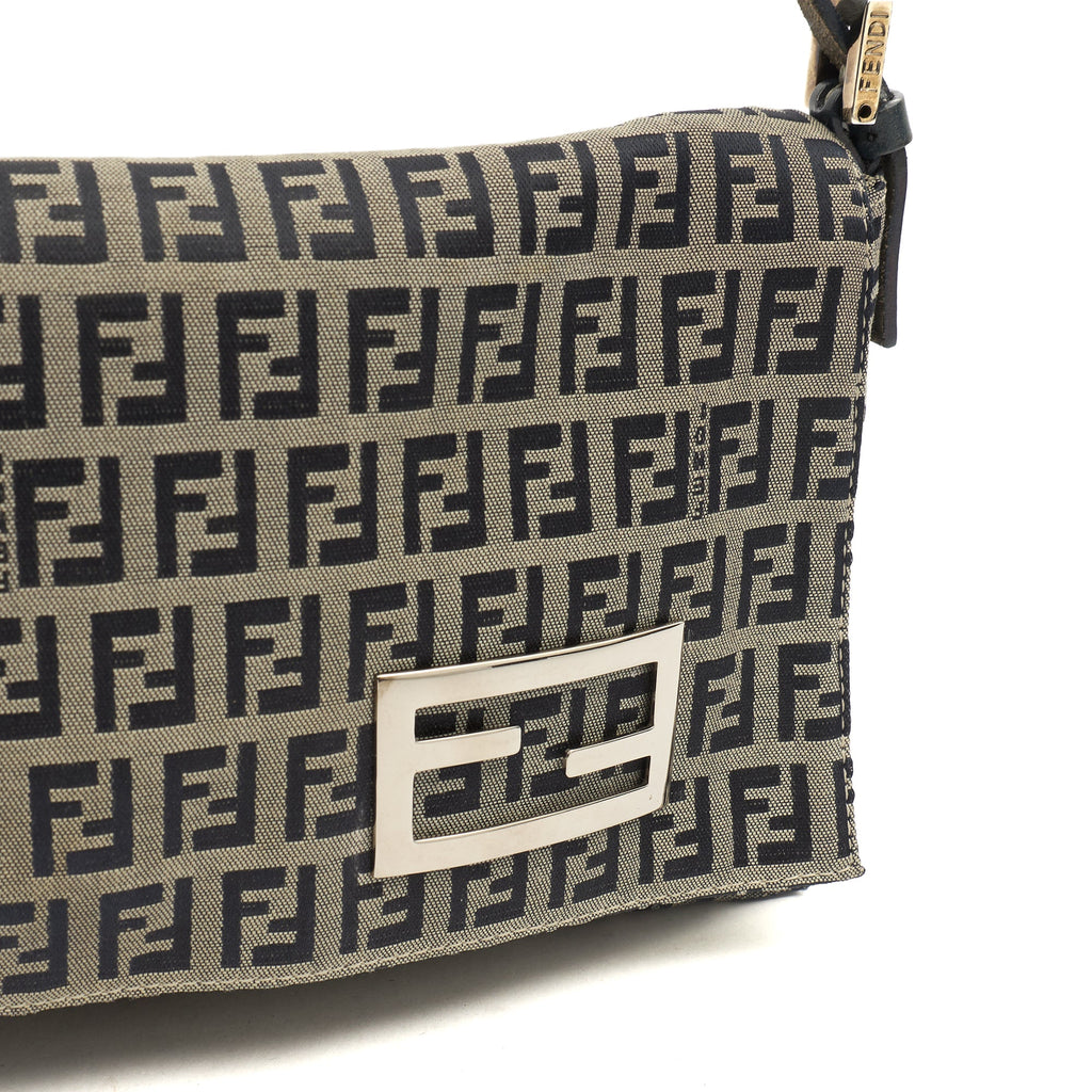 Fendi Shoulder Bag Vintage Zucca Shoulder Bag in Zucca FF, Canvas — Back View
