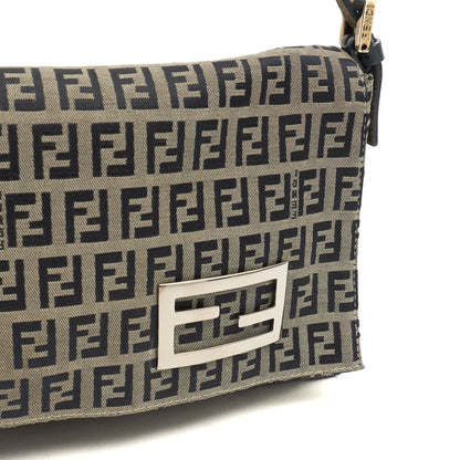 Fendi Shoulder Bag Vintage Zucca Shoulder Bag in Zucca FF, Canvas — Back View