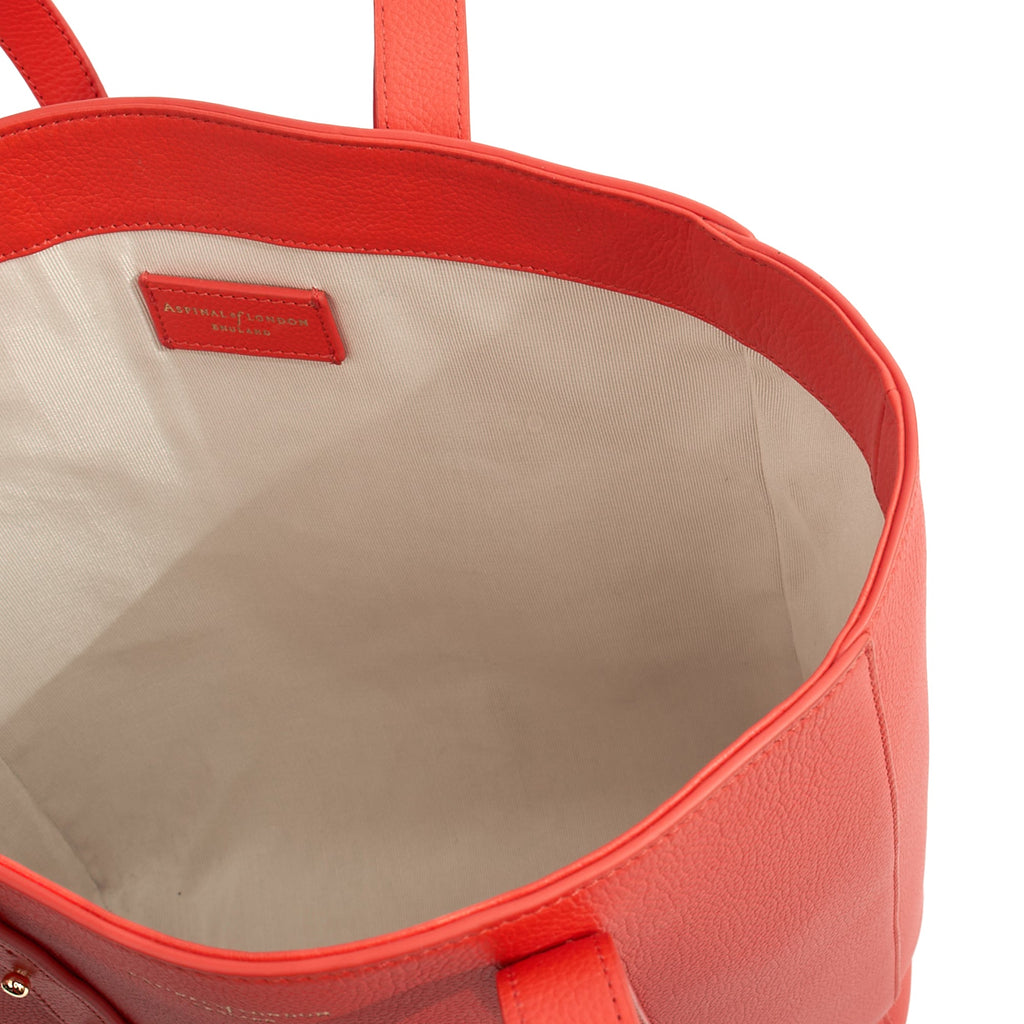 Aspinal of London Tote Regent Tote in Red, Leather — Detail View