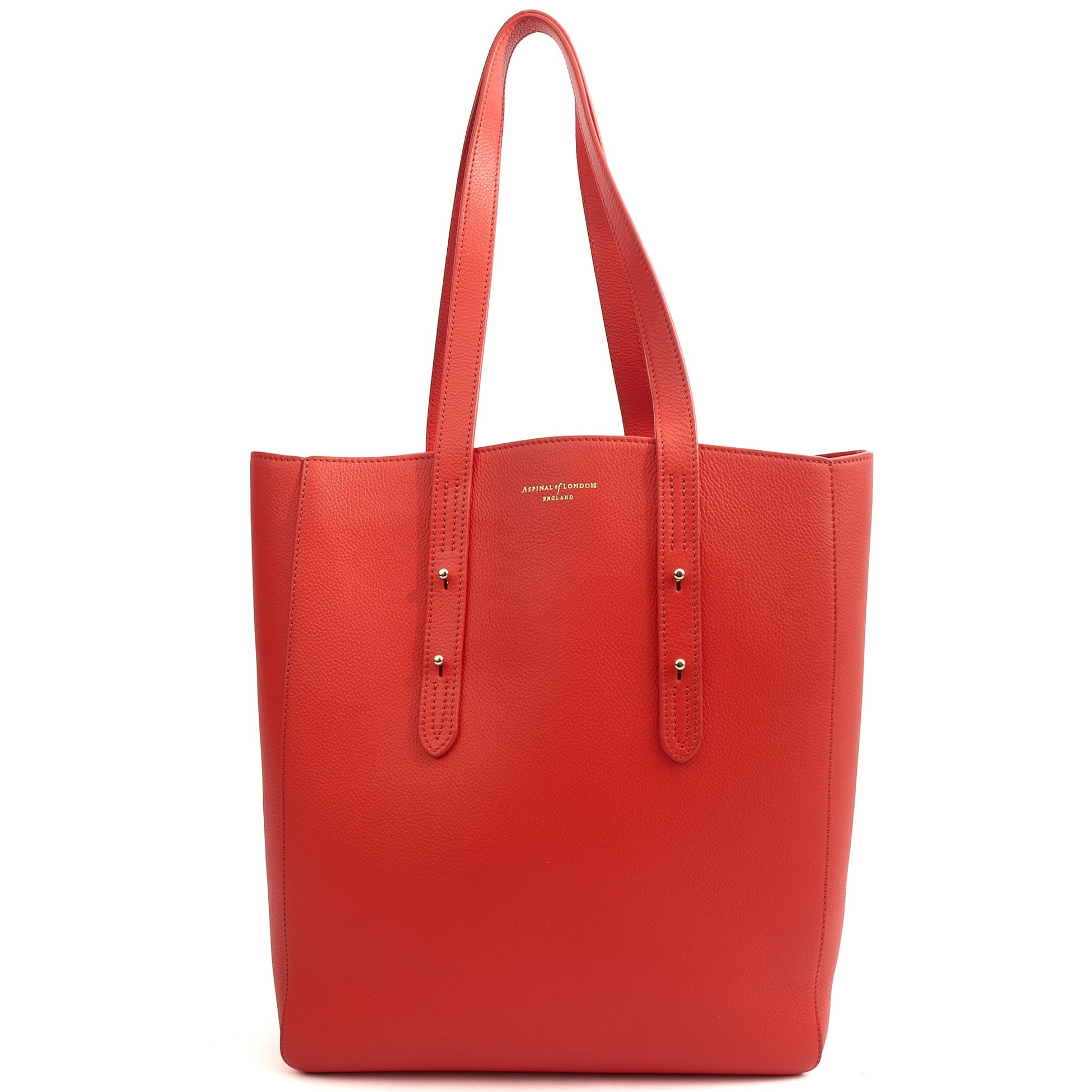 Aspinal of London Tote Regent Tote in Red, Leather — Front View