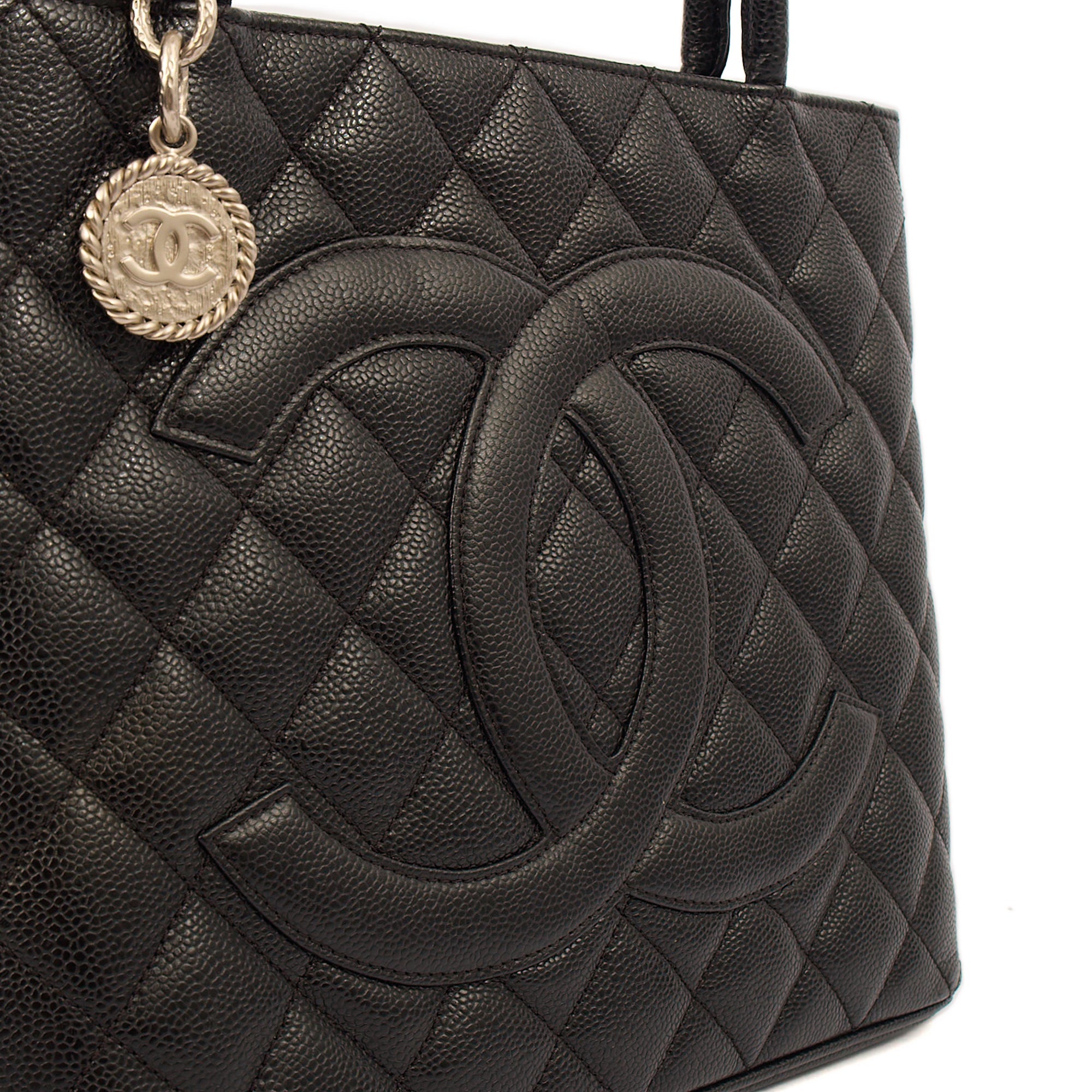 Chanel Tote Medaillon Tote in Black, Caviar Leather — Alternate View 12
