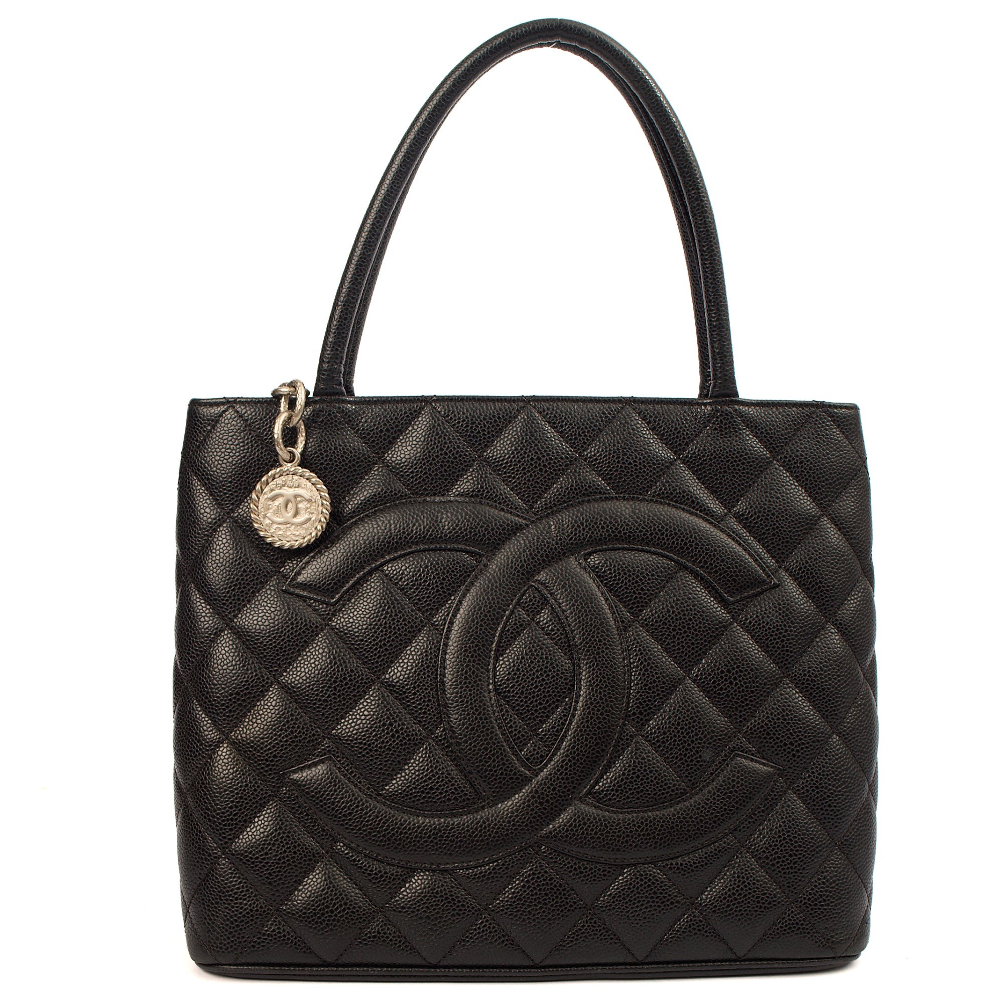 Chanel Tote Medaillon Tote in Black, Caviar Leather — Alternate View 11