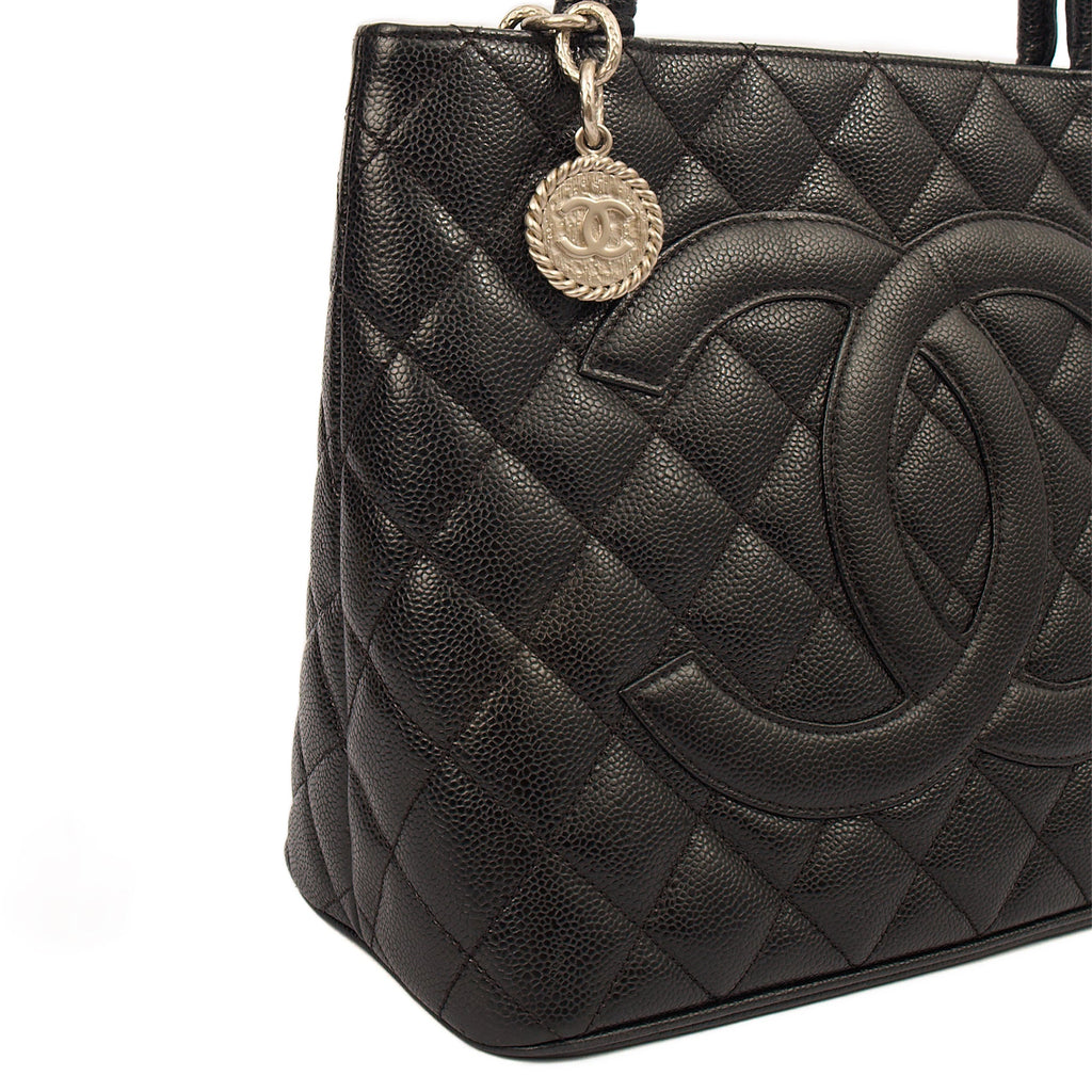 Chanel Tote Medaillon Tote in Black, Caviar Leather — Alternate View 9