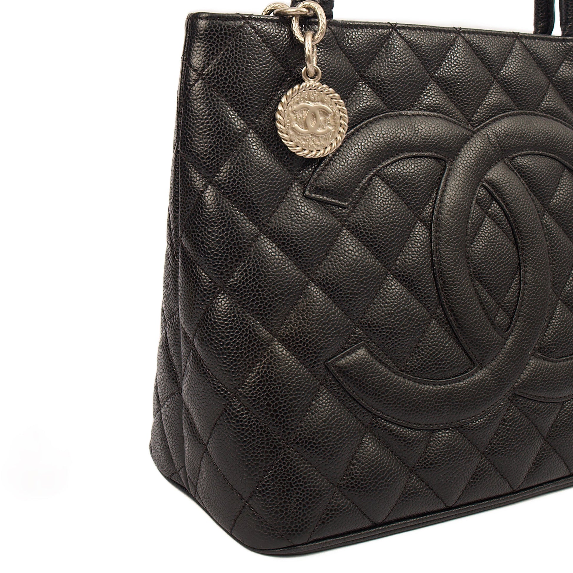 Chanel Tote Medaillon Tote in Black, Caviar Leather — Alternate View 18