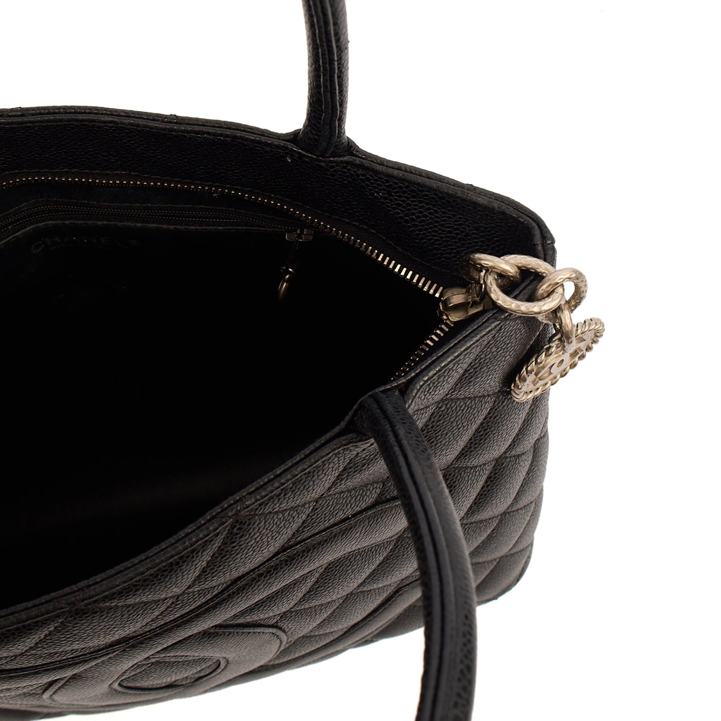 Chanel Tote Medaillon Tote in Black, Caviar Leather — Alternate View 17