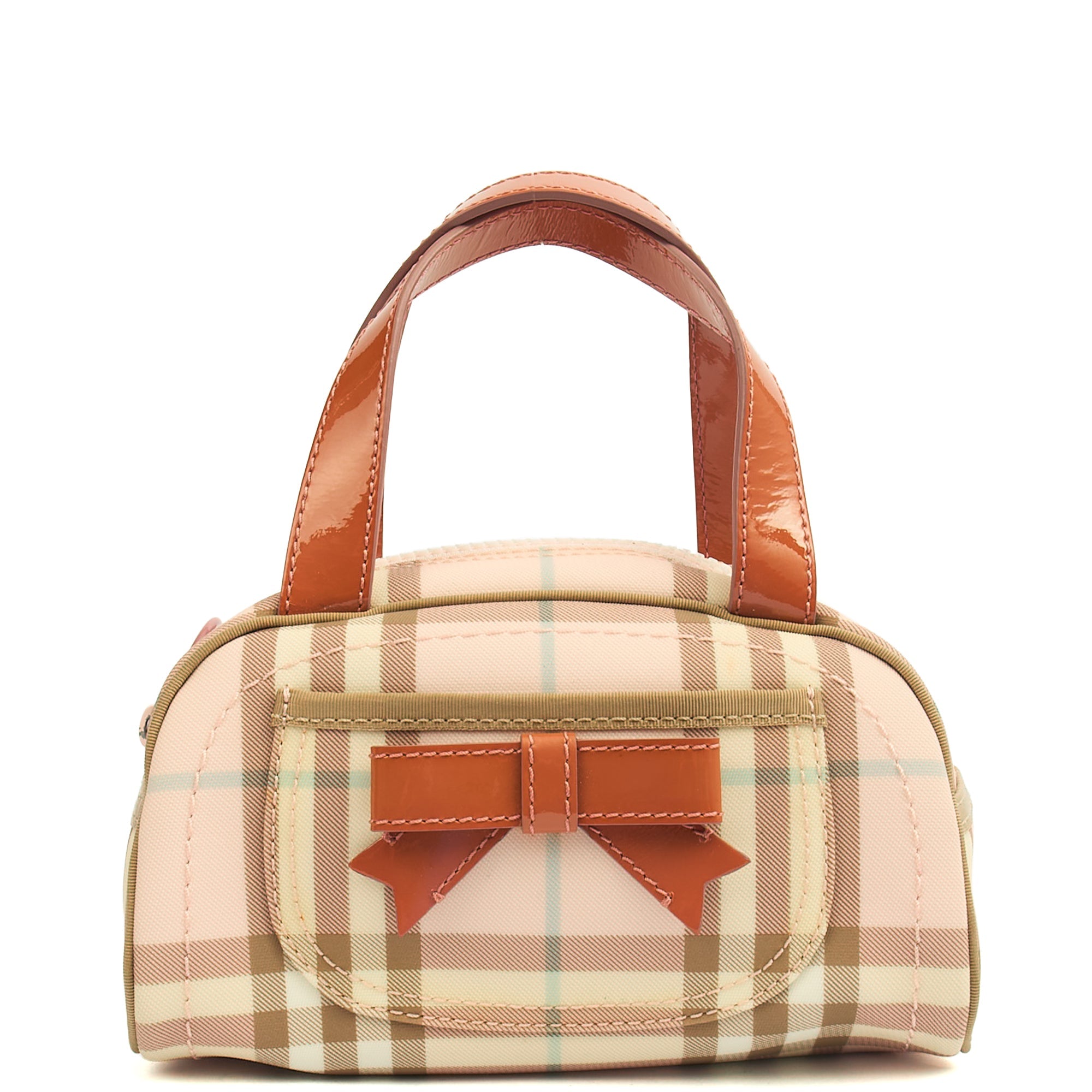 Burberry Top Handle Shoulder Bag in Pink, Leather — Front View