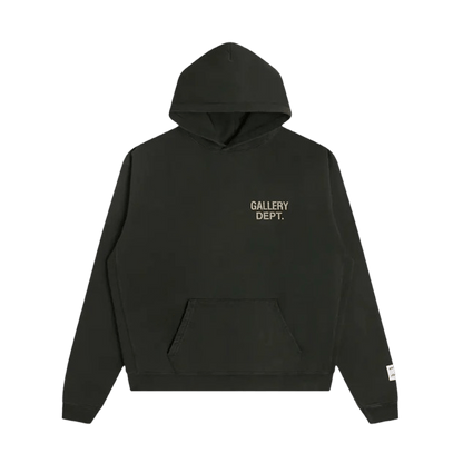Gallery Dept. 90s GD Logo Hoodie 'Vintage Black' — XXS — Front View
