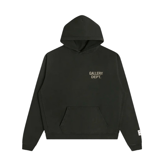 Gallery Dept. 90s GD Logo Hoodie 'Vintage Black' — XXS — Front View