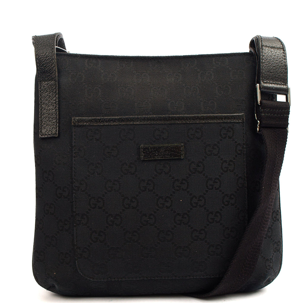 Gucci Cross Body Messenger in Black, Fabric — Front View