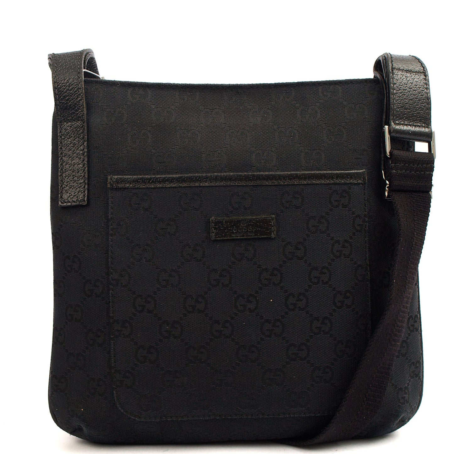 Gucci Cross Body Messenger in Black, Fabric — Front View