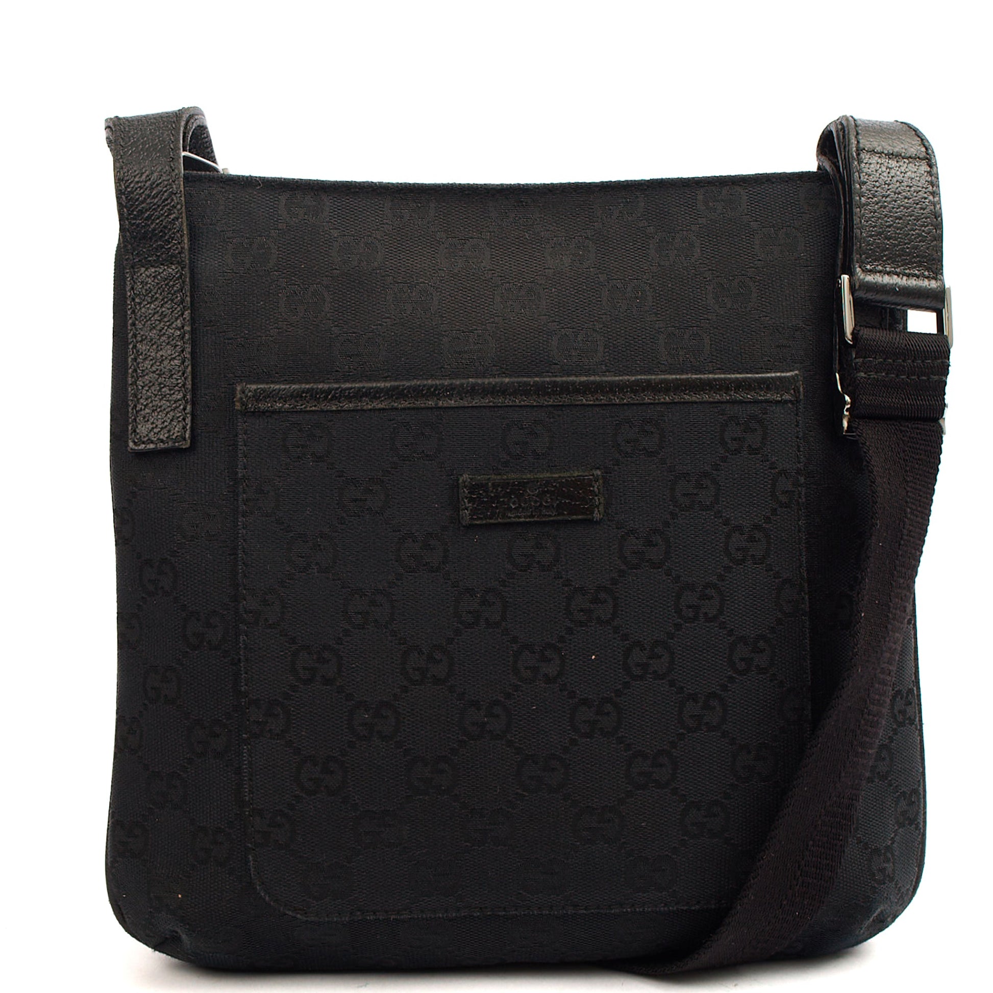 Gucci Cross Body Messenger in Black, Fabric — Front View