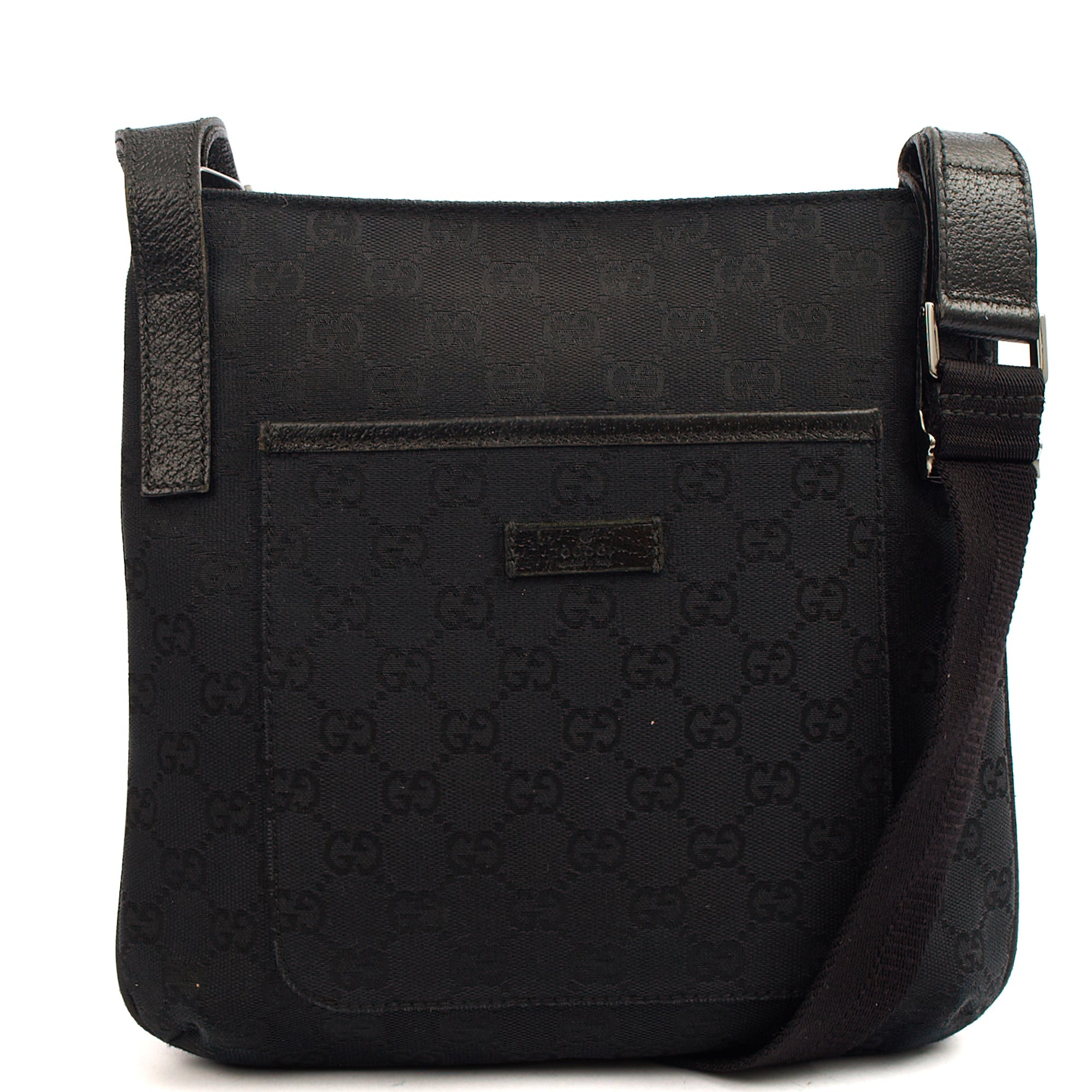 Gucci Cross Body Messenger in Black, Fabric — Front View