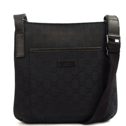 Gucci Cross Body Messenger in Black, Fabric — Front View