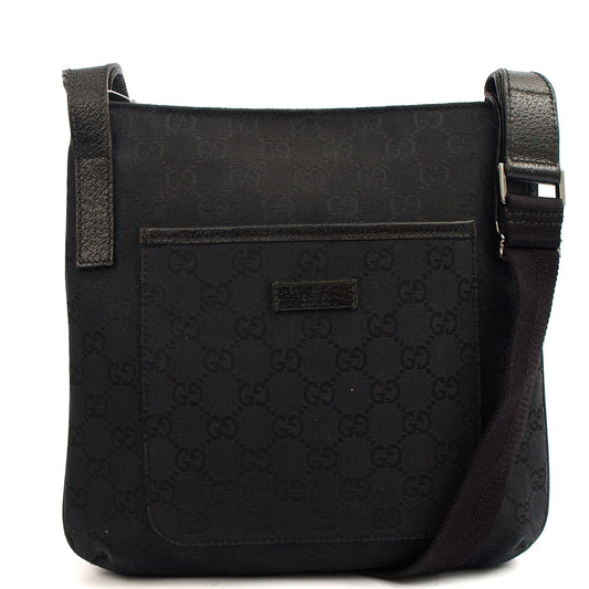 Gucci Cross Body Messenger in Black, Fabric — Front View