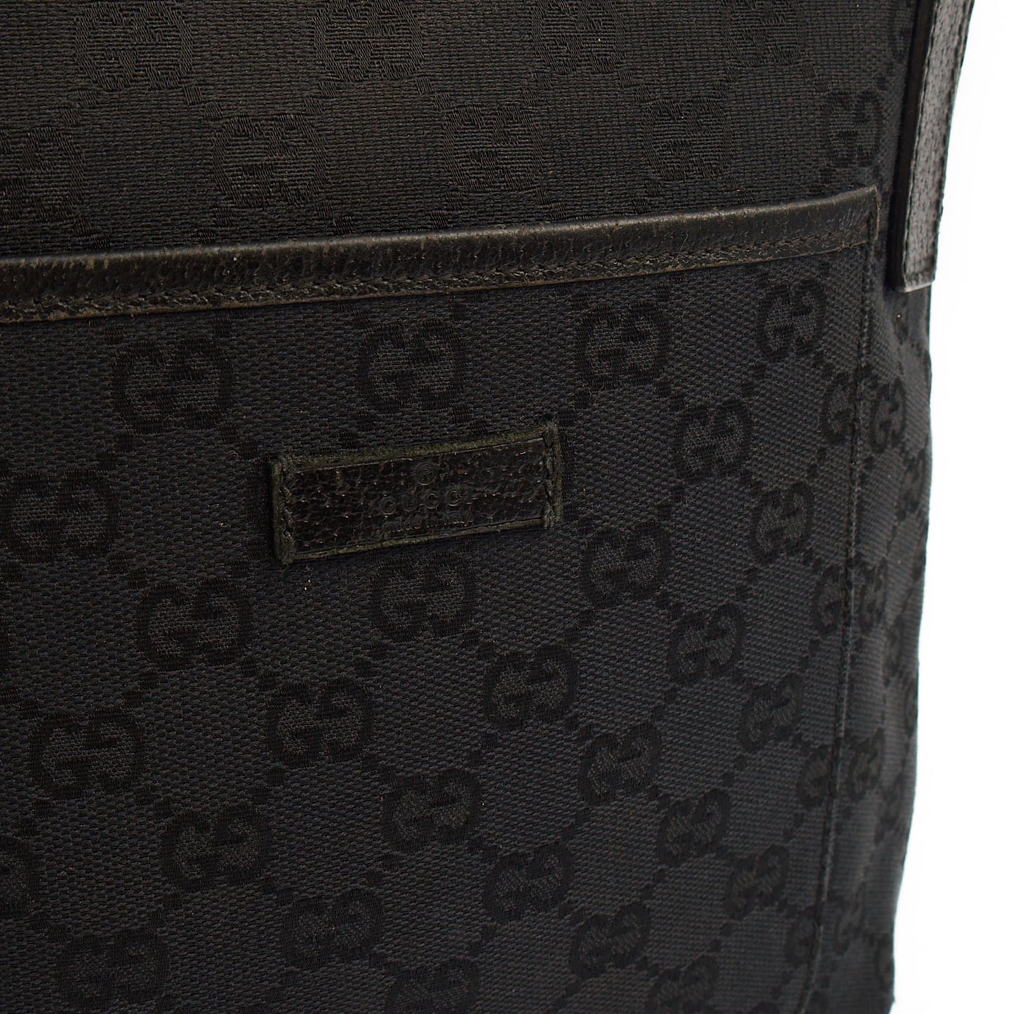Gucci Cross Body Messenger in Black, Fabric — Side View
