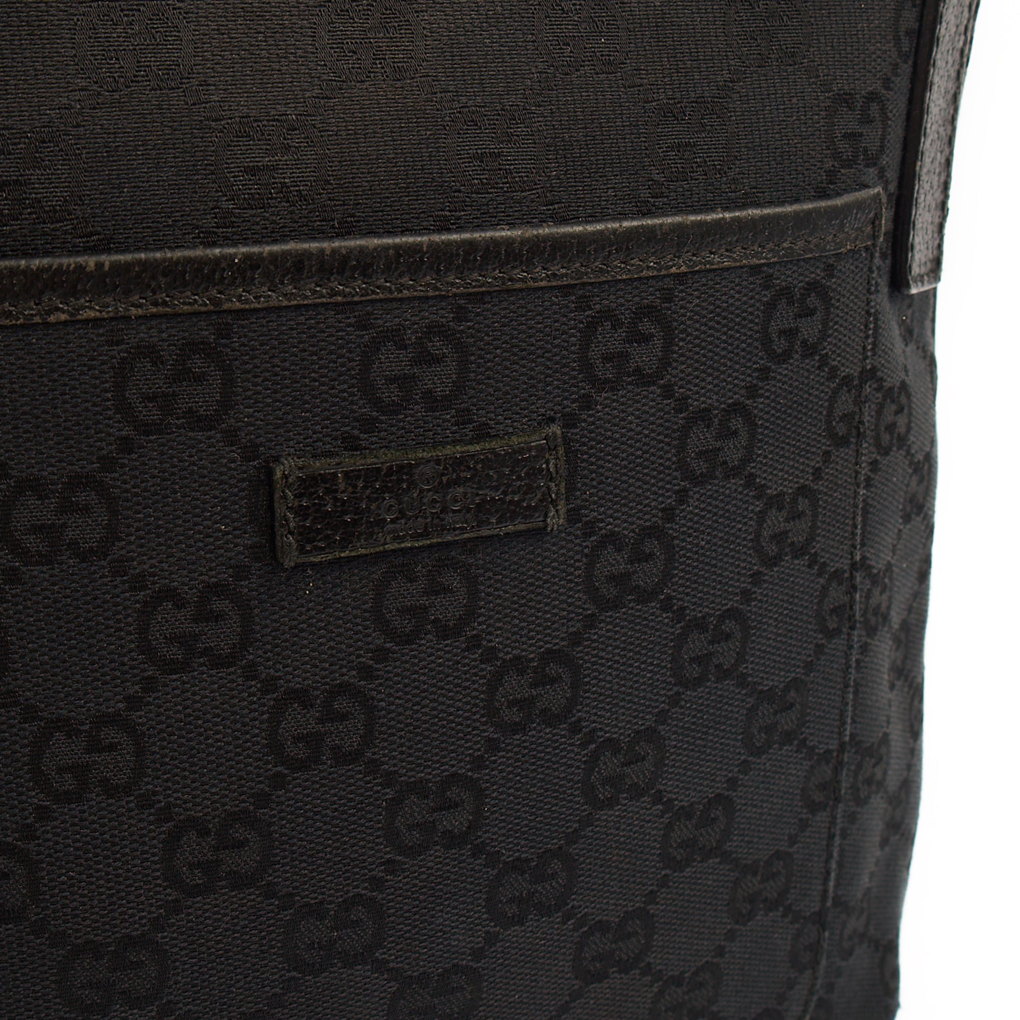 Gucci Cross Body Messenger in Black, Fabric — Side View