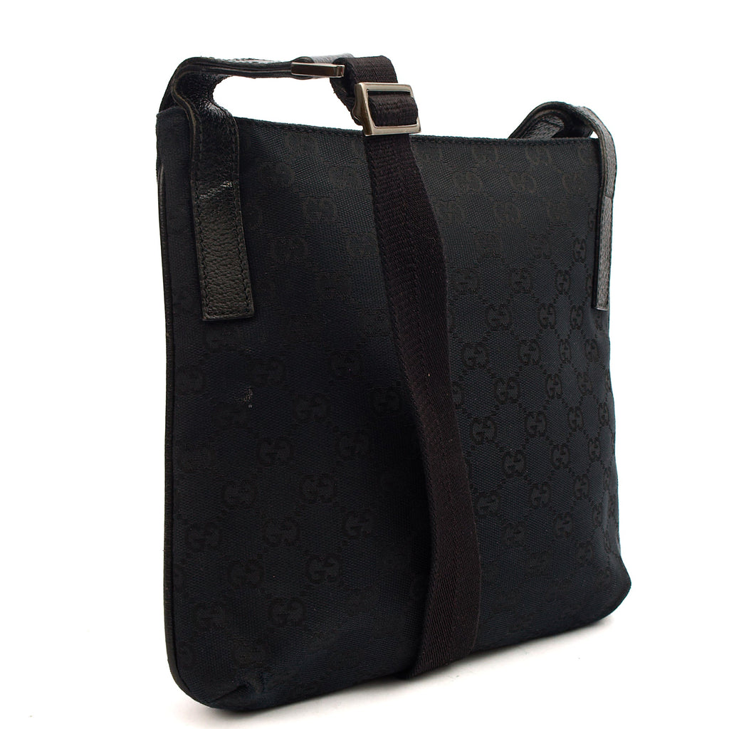 Gucci Cross Body Messenger in Black, Fabric — Back View