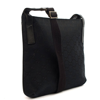 Gucci Cross Body Messenger in Black, Fabric — Back View
