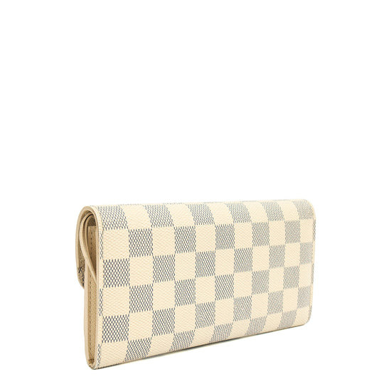 Louis Vuitton Purse Emilie Wallet in Damier Azur, Canvas — Side View