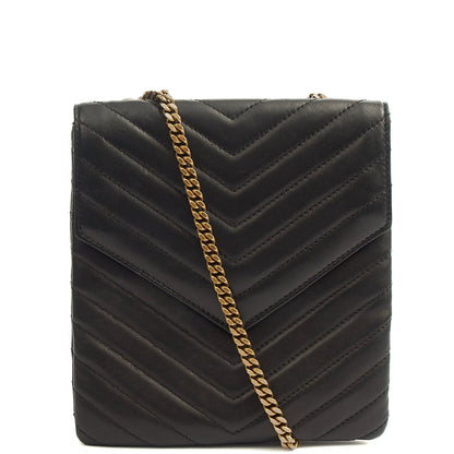 Saint Laurent Cross Body Crossbody in Black, Calfskin Leather — Back View