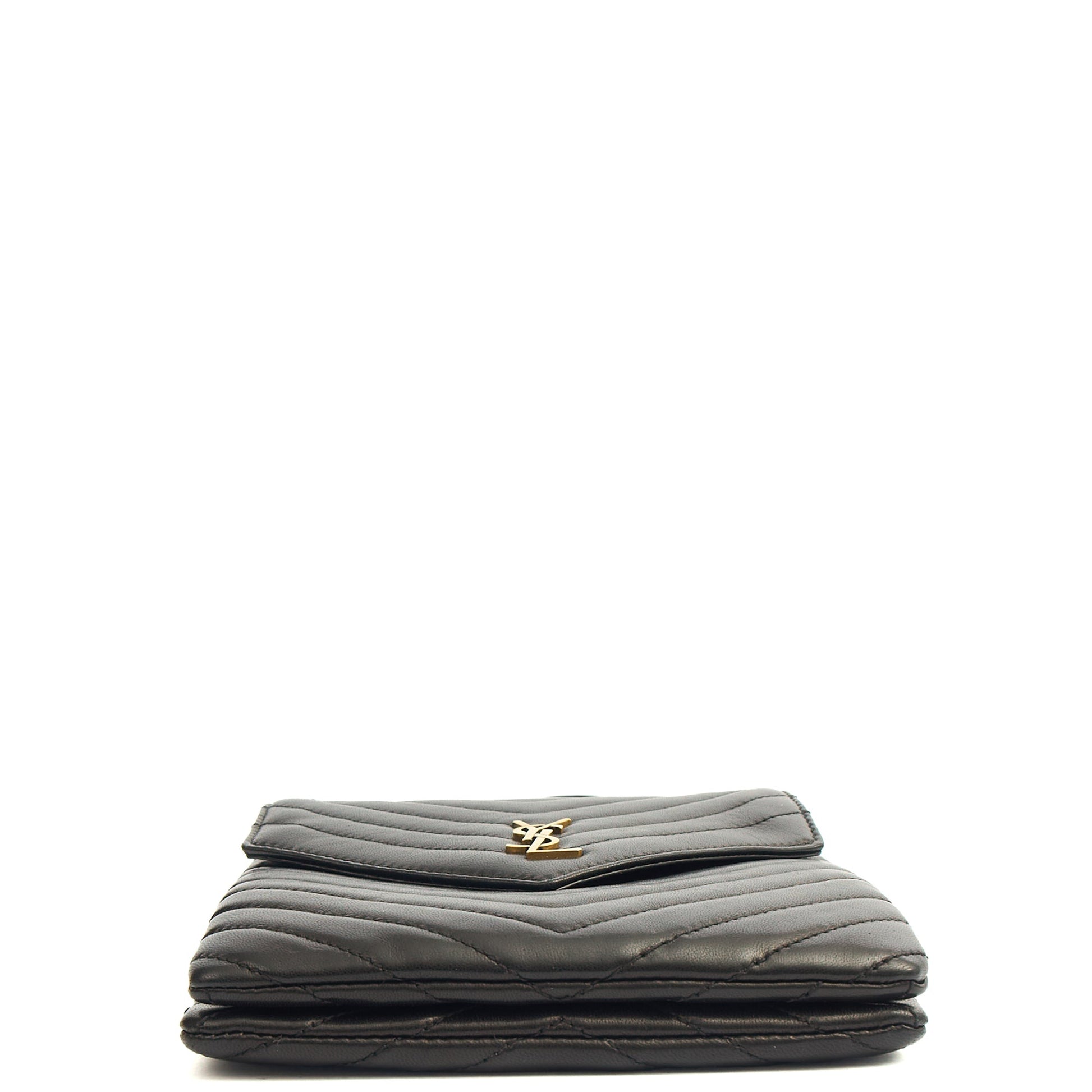 Saint Laurent Cross Body Crossbody in Black, Calfskin Leather — Top View