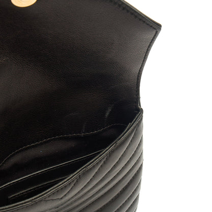 Saint Laurent Cross Body Crossbody in Black, Calfskin Leather — Detail View