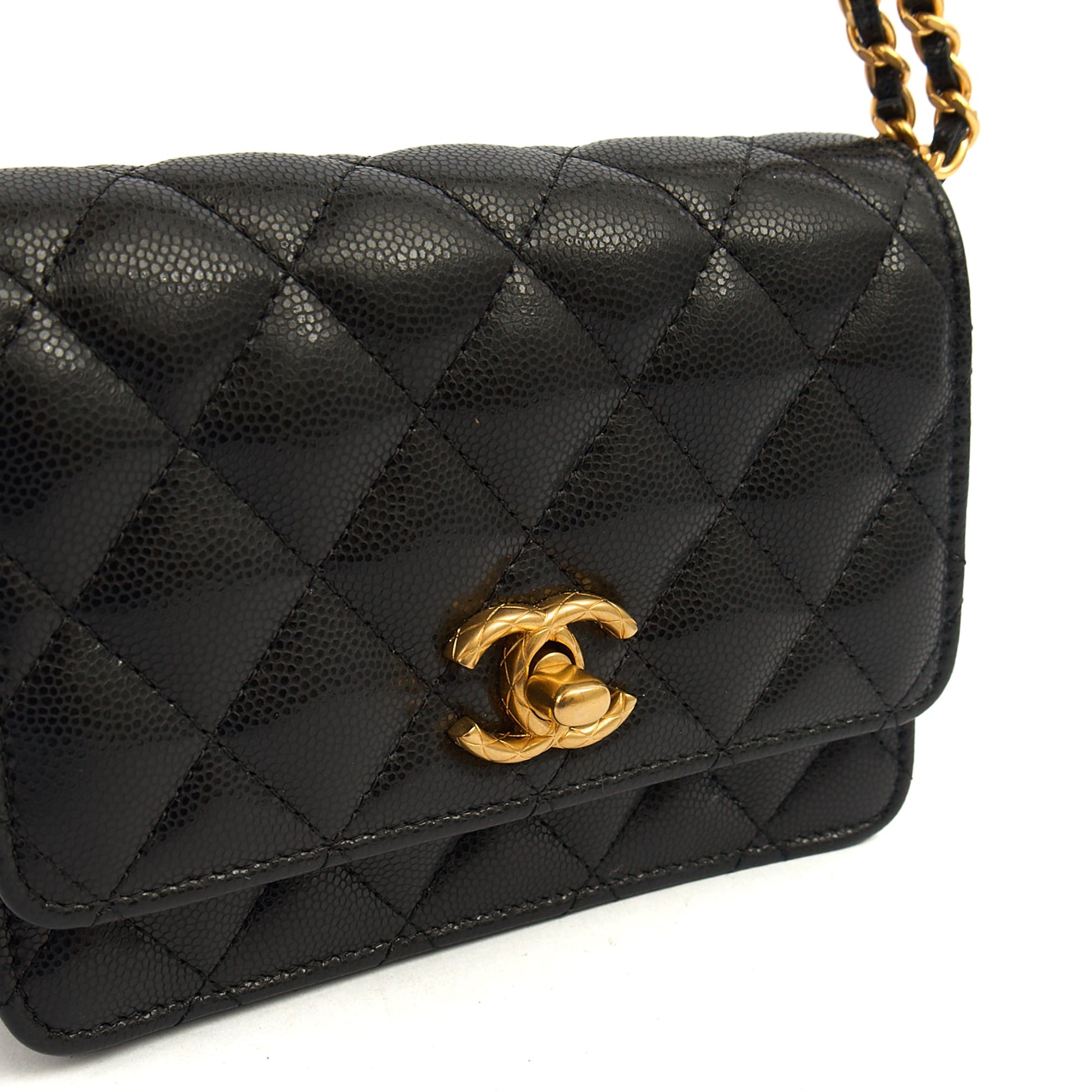 Chanel Cross Body Wallet on Chain in Black, Caviar Leather — Alternate View 21