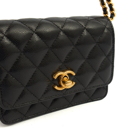 Chanel Cross Body Wallet on Chain in Black, Caviar Leather — Alternate View 21
