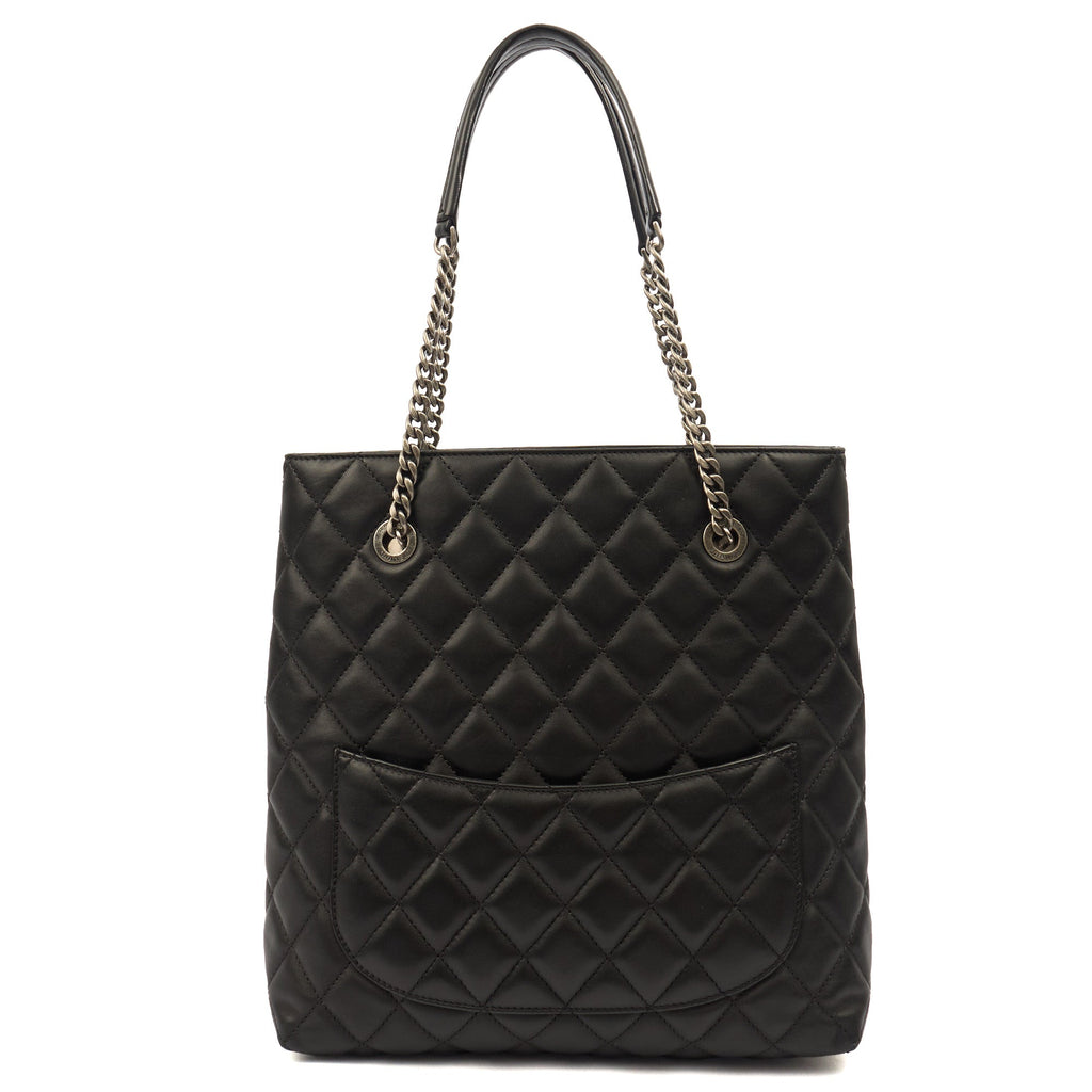 Chanel Tote Tote in Black, Lambskin Leather — Top View