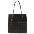 Chanel Tote Tote in Black, Lambskin Leather — Front View