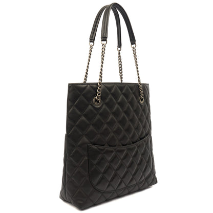 Chanel Tote Tote in Black, Lambskin Leather — Back View