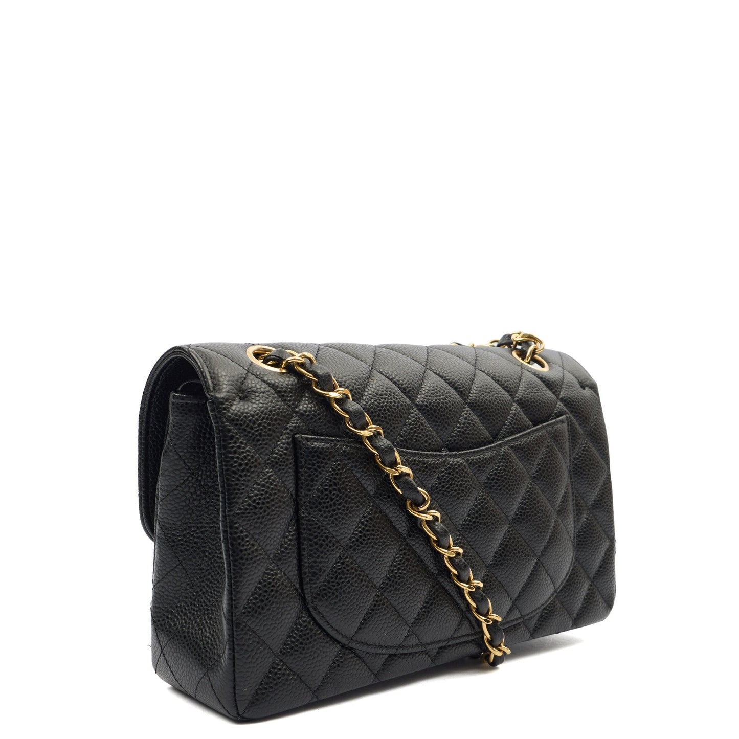 Chanel Cross Body Classic Double Flap - Medium in Black, Caviar Leather — Alternate View 12