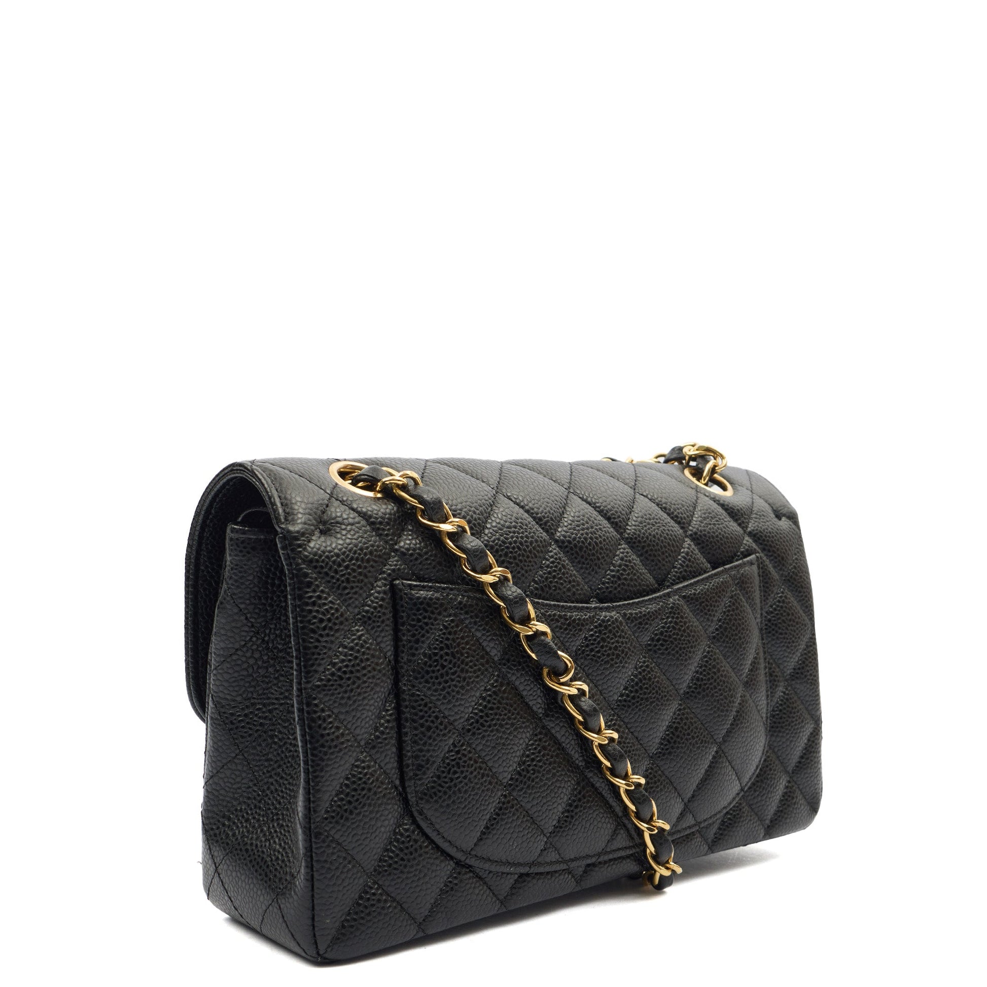Chanel Cross Body Classic Double Flap - Medium in Black, Caviar Leather — Alternate View 12