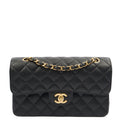 Chanel Cross Body Classic Double Flap - Medium in Black, Caviar Leather — Front View