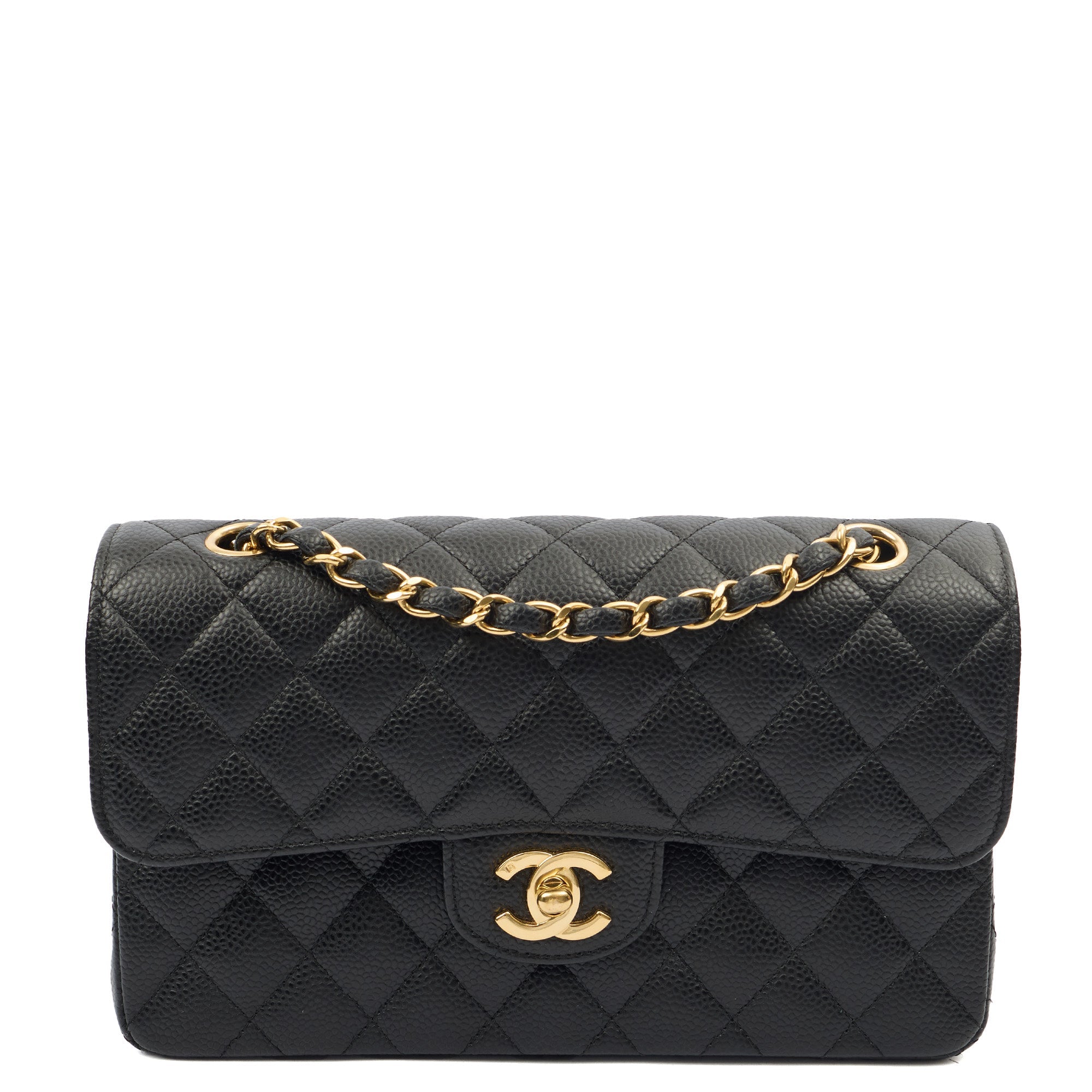 Chanel Cross Body Classic Double Flap - Medium in Black, Caviar Leather — Alternate View 11