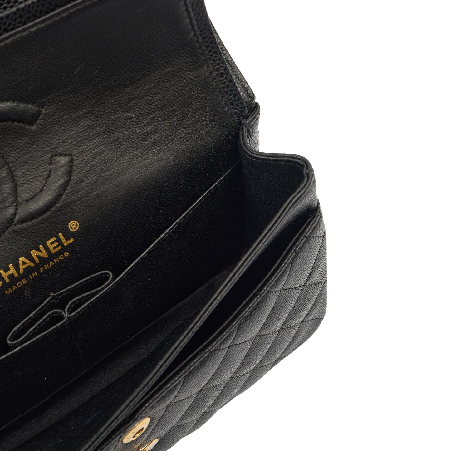 Chanel Cross Body Classic Double Flap - Medium in Black, Caviar Leather — Alternate View 10