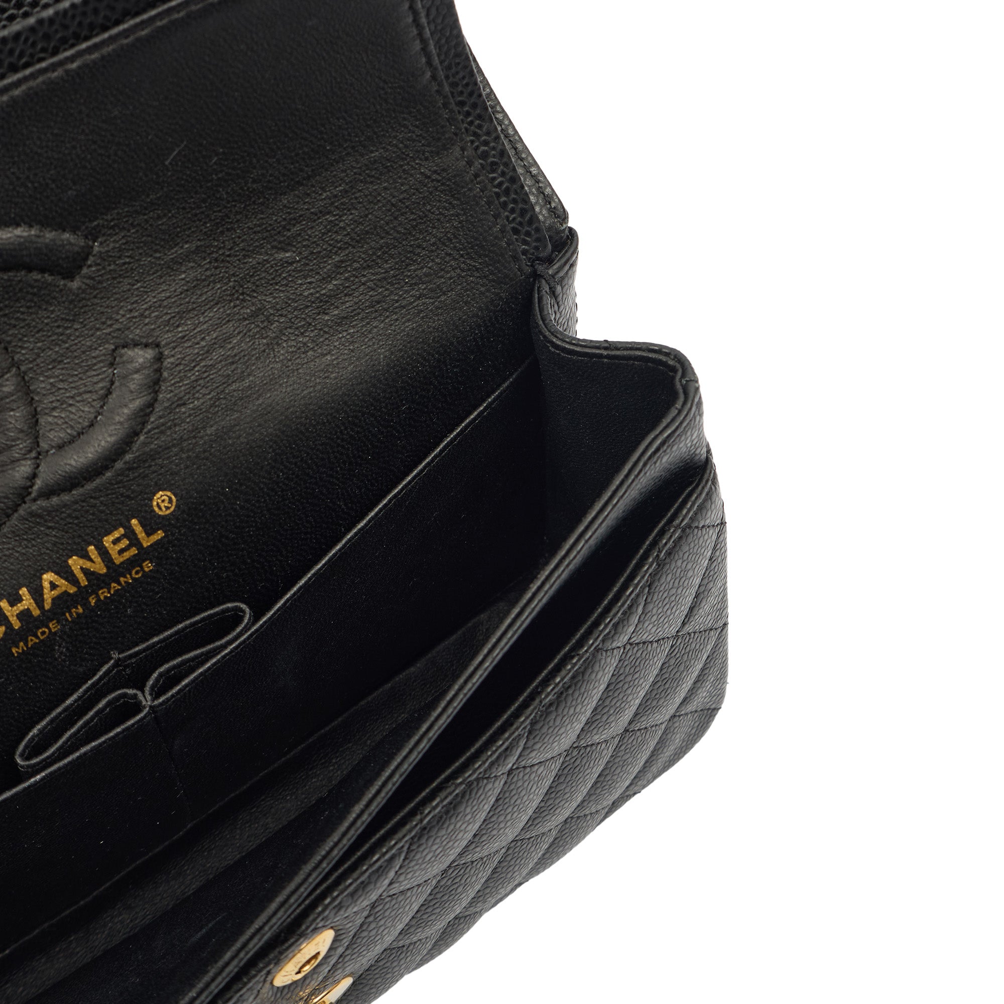 Chanel Cross Body Classic Double Flap - Medium in Black, Caviar Leather — Alternate View 10