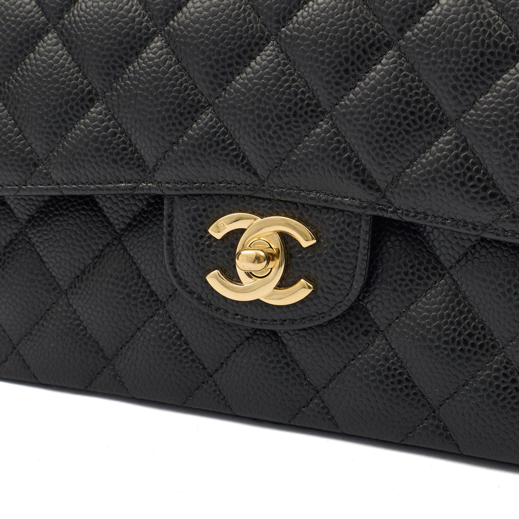Chanel Cross Body Classic Double Flap - Medium in Black, Caviar Leather — Alternate View 8