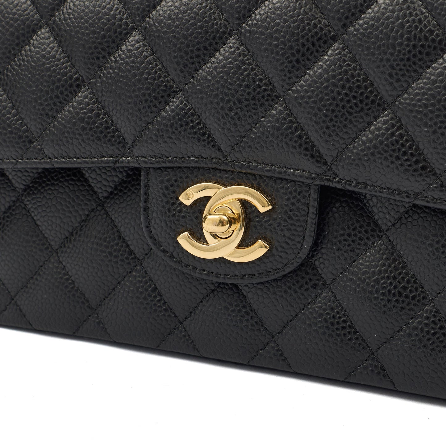 Chanel Cross Body Classic Double Flap - Medium in Black, Caviar Leather — Alternate View 28