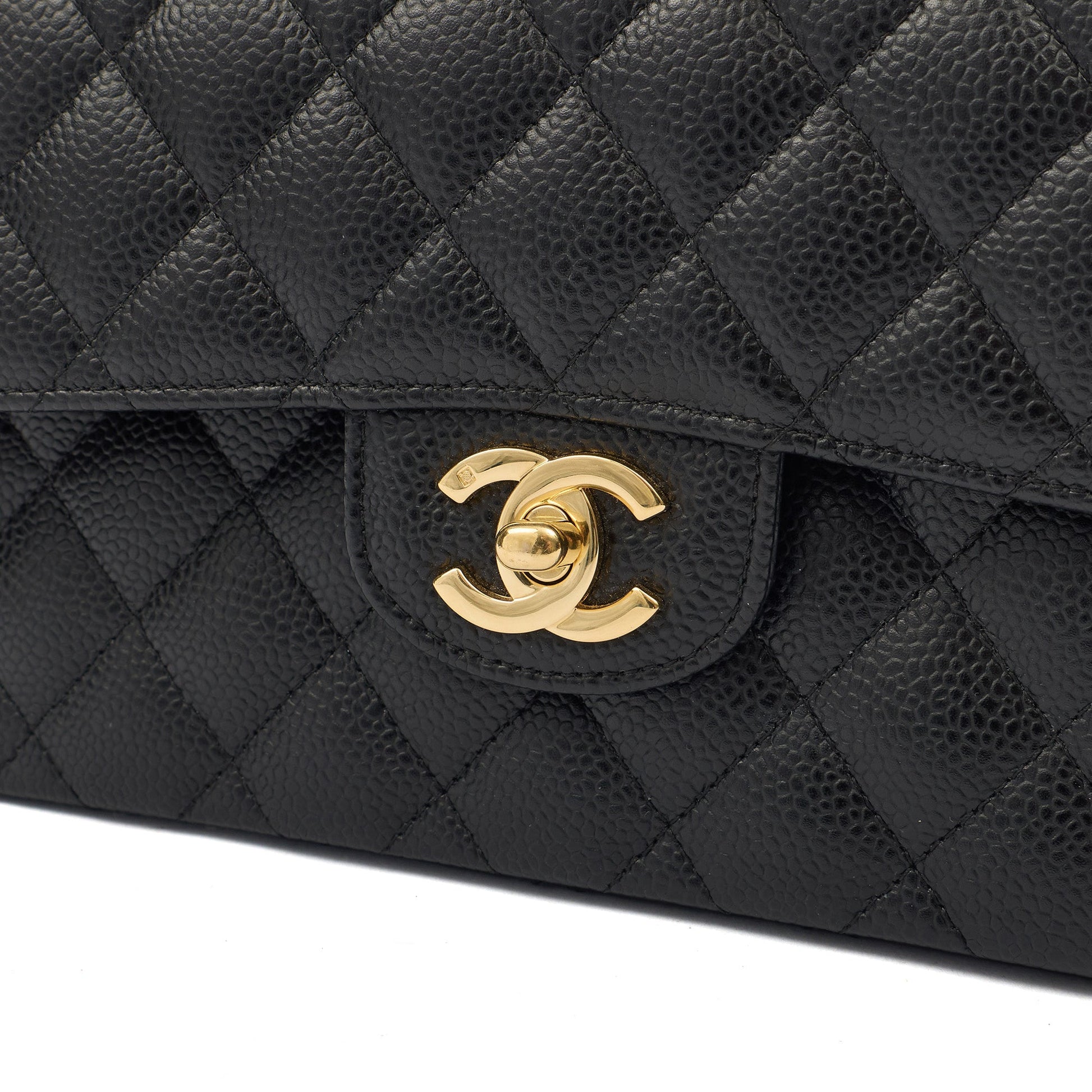 Chanel Cross Body Classic Double Flap - Medium in Black, Caviar Leather — Alternate View 28