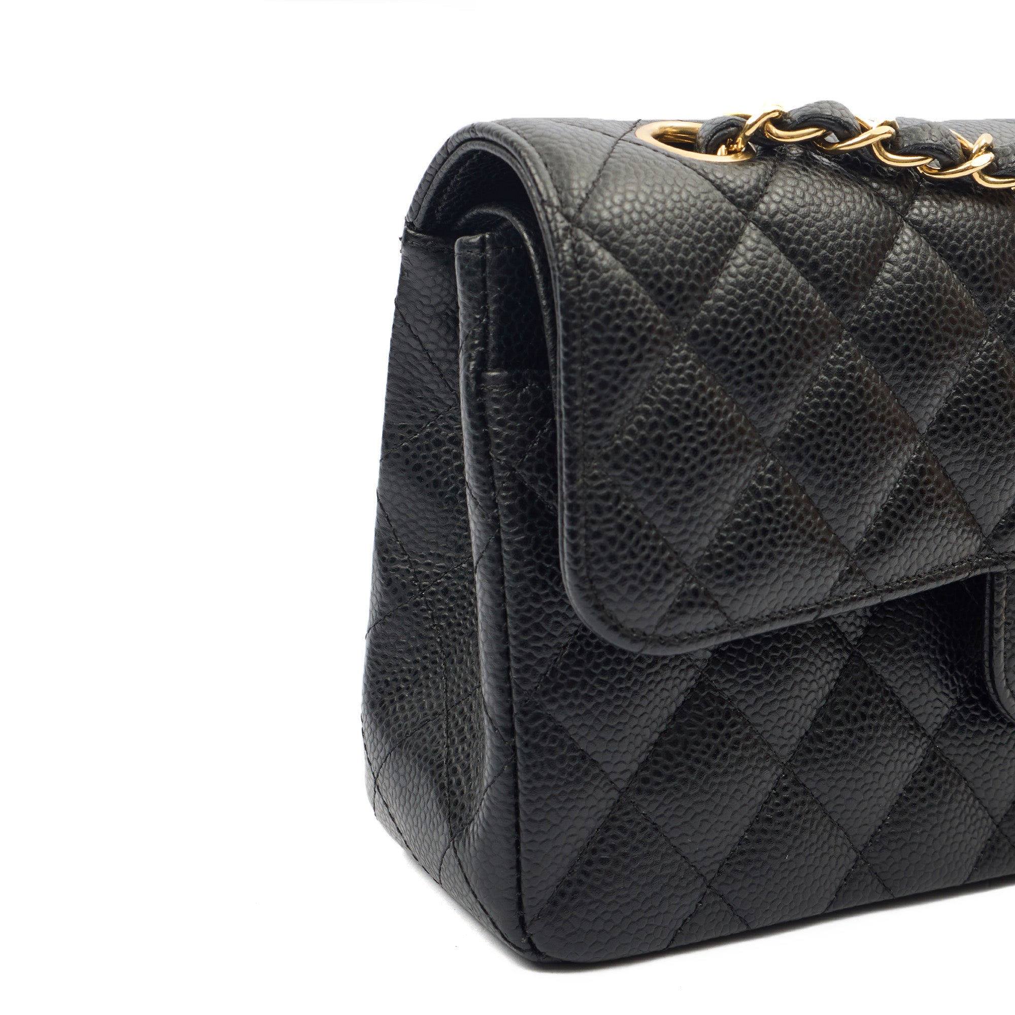 Chanel Cross Body Classic Double Flap - Medium in Black, Caviar Leather — Alternate View 17