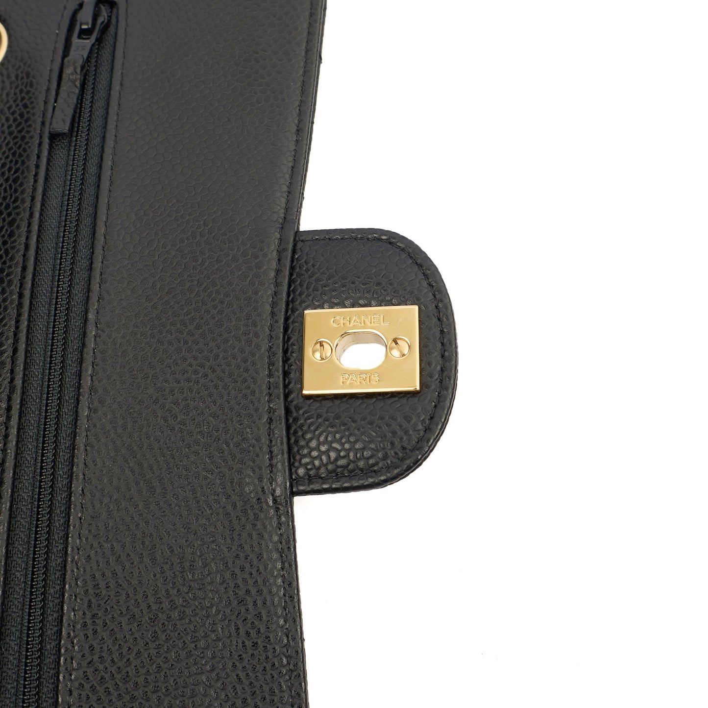 Chanel Cross Body Classic Double Flap - Medium in Black, Caviar Leather — Alternate View 9