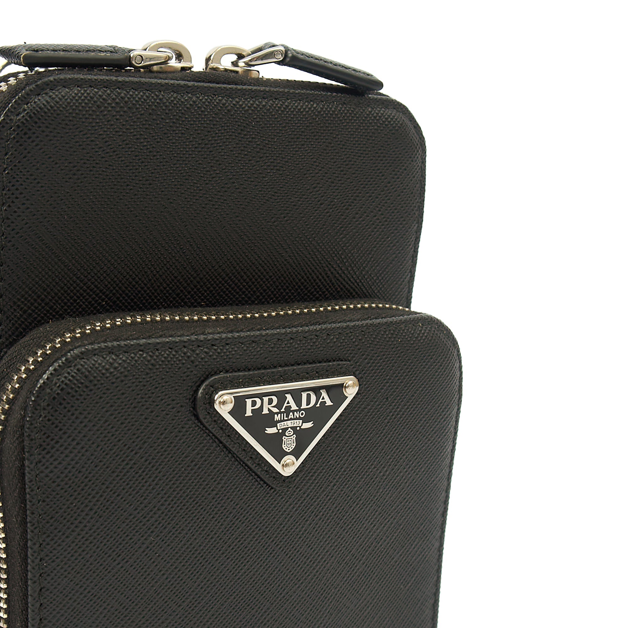 Prada Cross Body Crossbody in Black, Saffiano Leather — Lifestyle View