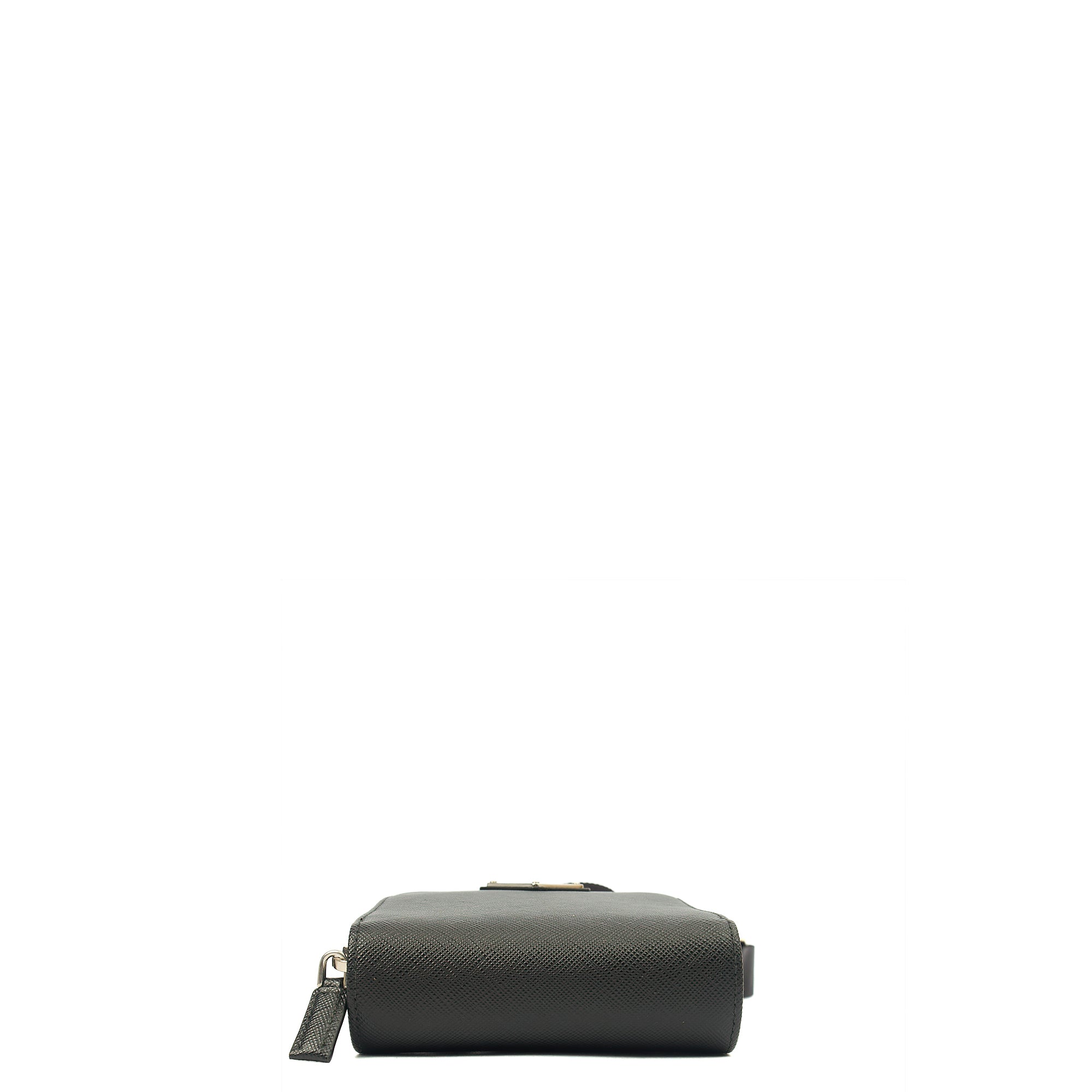 Prada Cross Body Crossbody in Black, Saffiano Leather — Top View