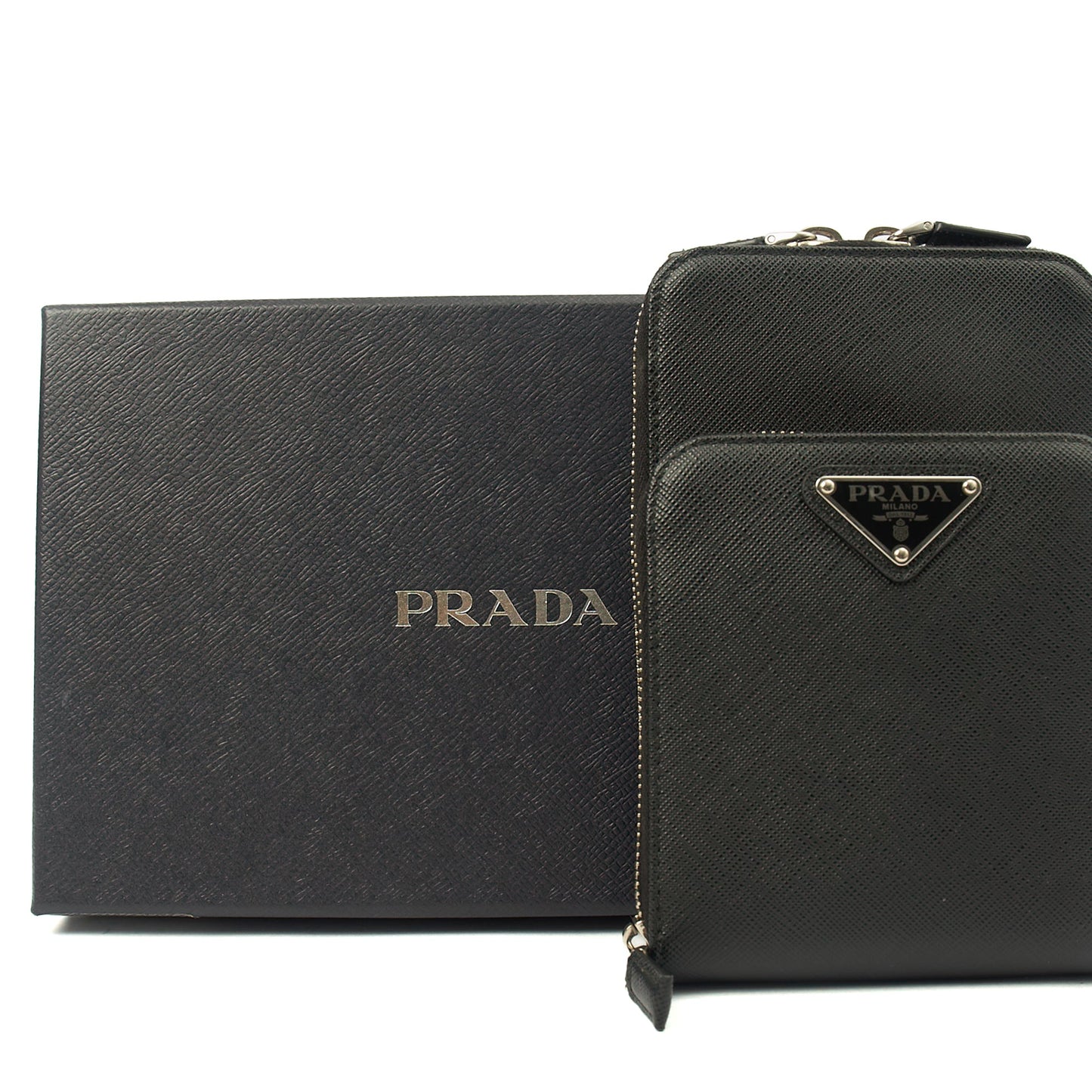 Prada Cross Body Crossbody in Black, Saffiano Leather — Alternate View 17