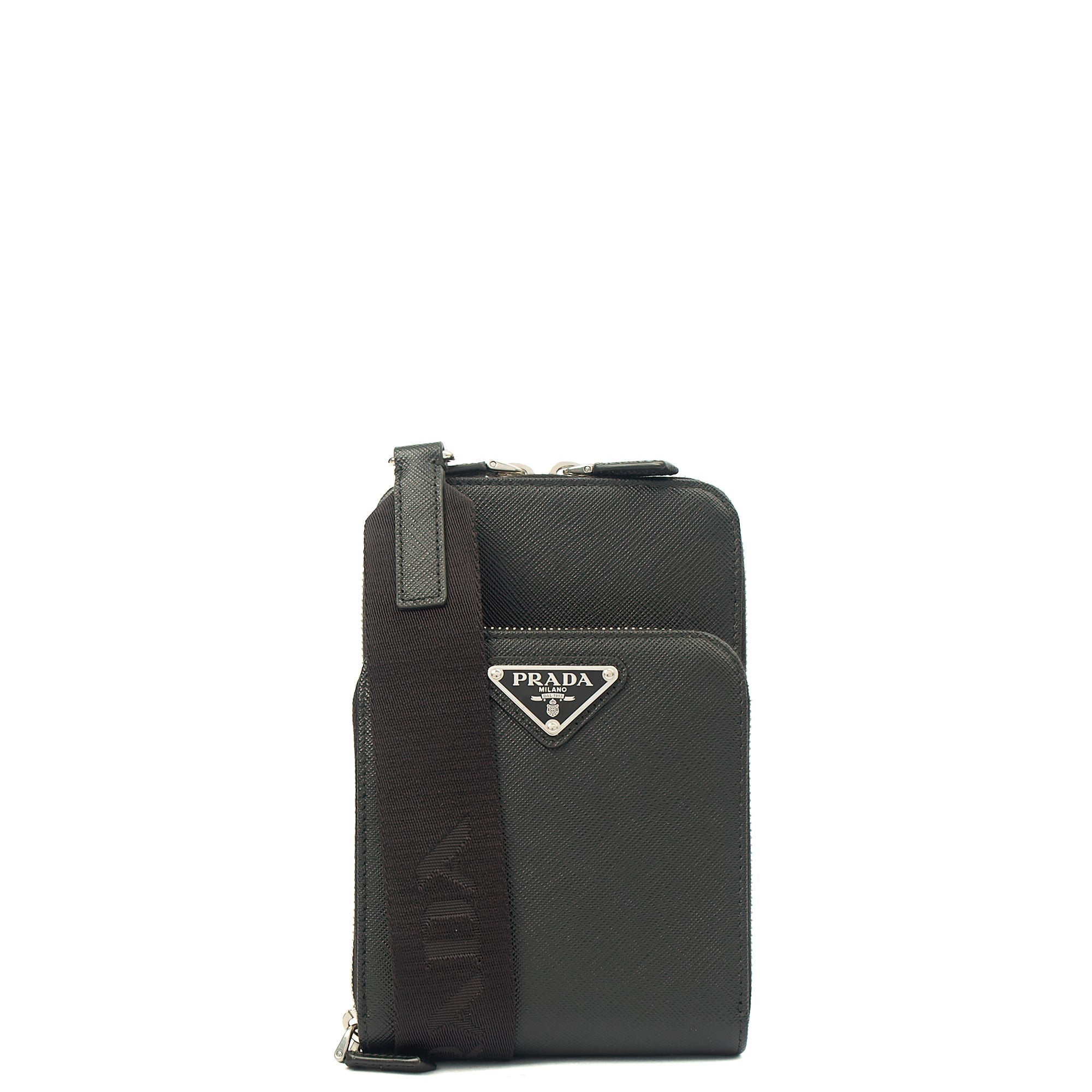 Prada Cross Body Crossbody in Black, Saffiano Leather — Alternate View 7