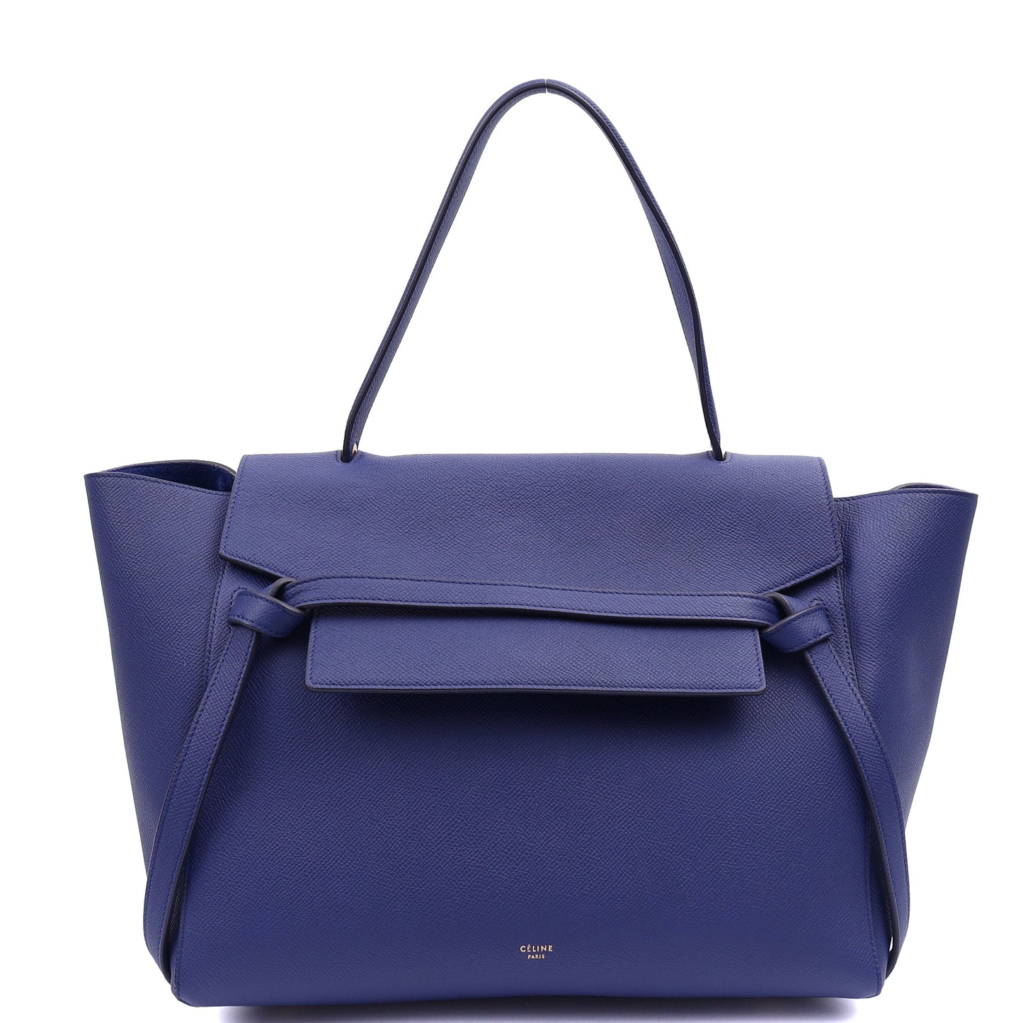 Celine Tote Belt Bag Small in Blue, Box Calfskin — Front View