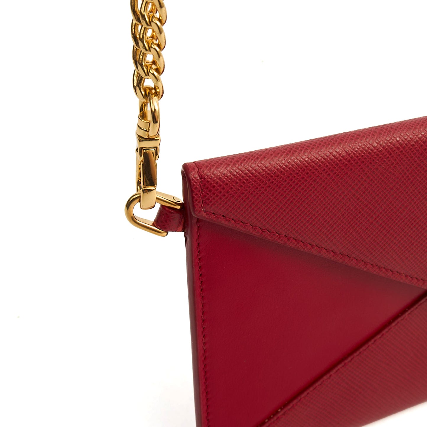 Prada Clutch Envelope Clutch in Red, Leather — Top View