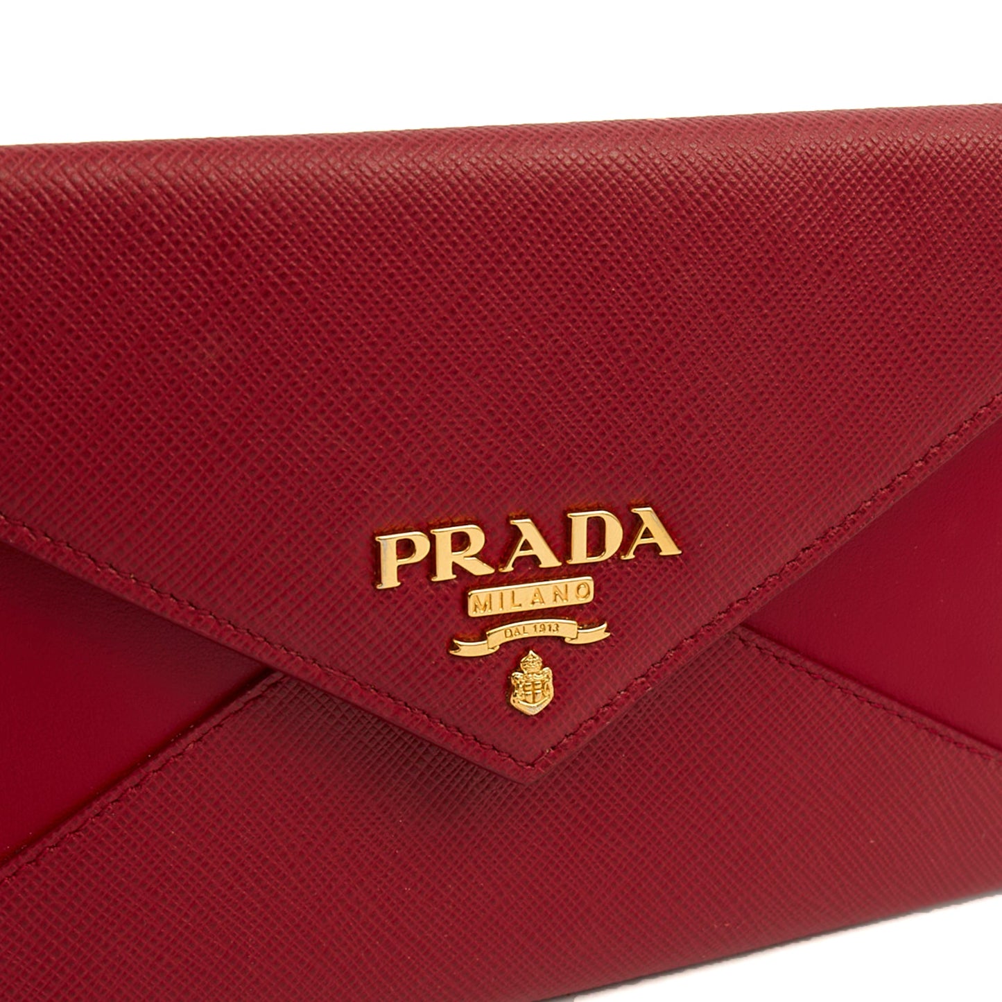 Prada Clutch Envelope Clutch in Red, Leather — Lifestyle View
